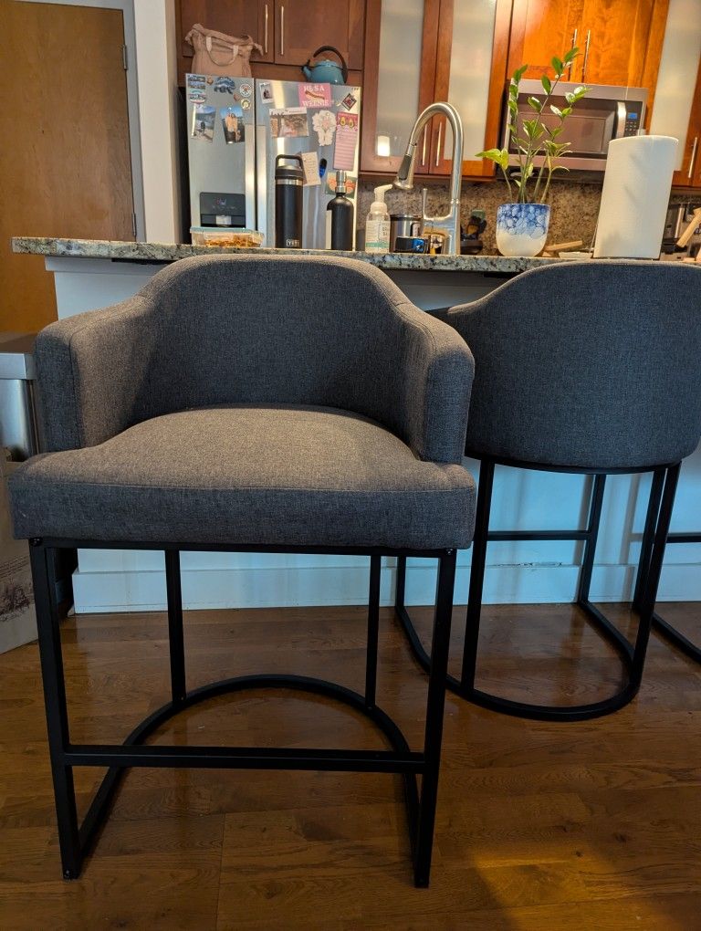Gray Breakfast Bar Stools (3x)