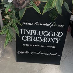 Unplugged Ceremony Wooden Sign