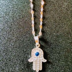 Silver Chain Cadena De Plata Con Mano Fatima