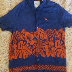 Auburn Tigers Tommy Bahama Tiki Time Camp Shirt Men's  3XL Trim Fit
