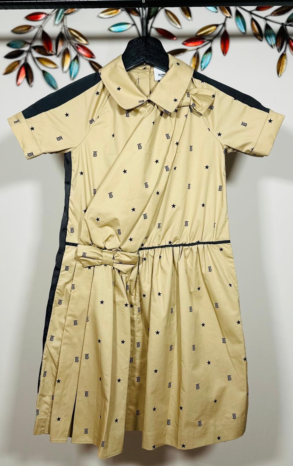 BURBERRY GIRLS BEIGE MONOGRAM DRESS 6Y !!!