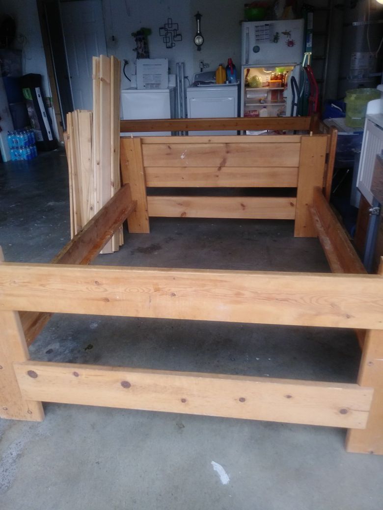 Full and twin bunk bed with storage
