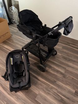 Complete stroller system with car seat and base