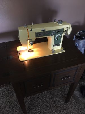 Vintage Brother Galaxie 131 Sewing Machine W Sewing Desk For Sale