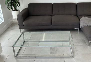 Low glass coffee table