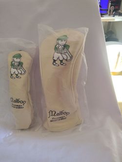 Malbon head covers for golf club driver and hybrid