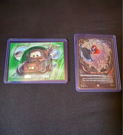 Disney Lorcana Touch the Sky (Enchanted) & Mater Topps Cards