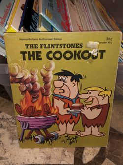 Fred Flintstone, Barney Rubbie, Betty, Wilma and Dino are characters in this vintage book! 🥳The Flintstones: the Cookout bbq vintage Book
