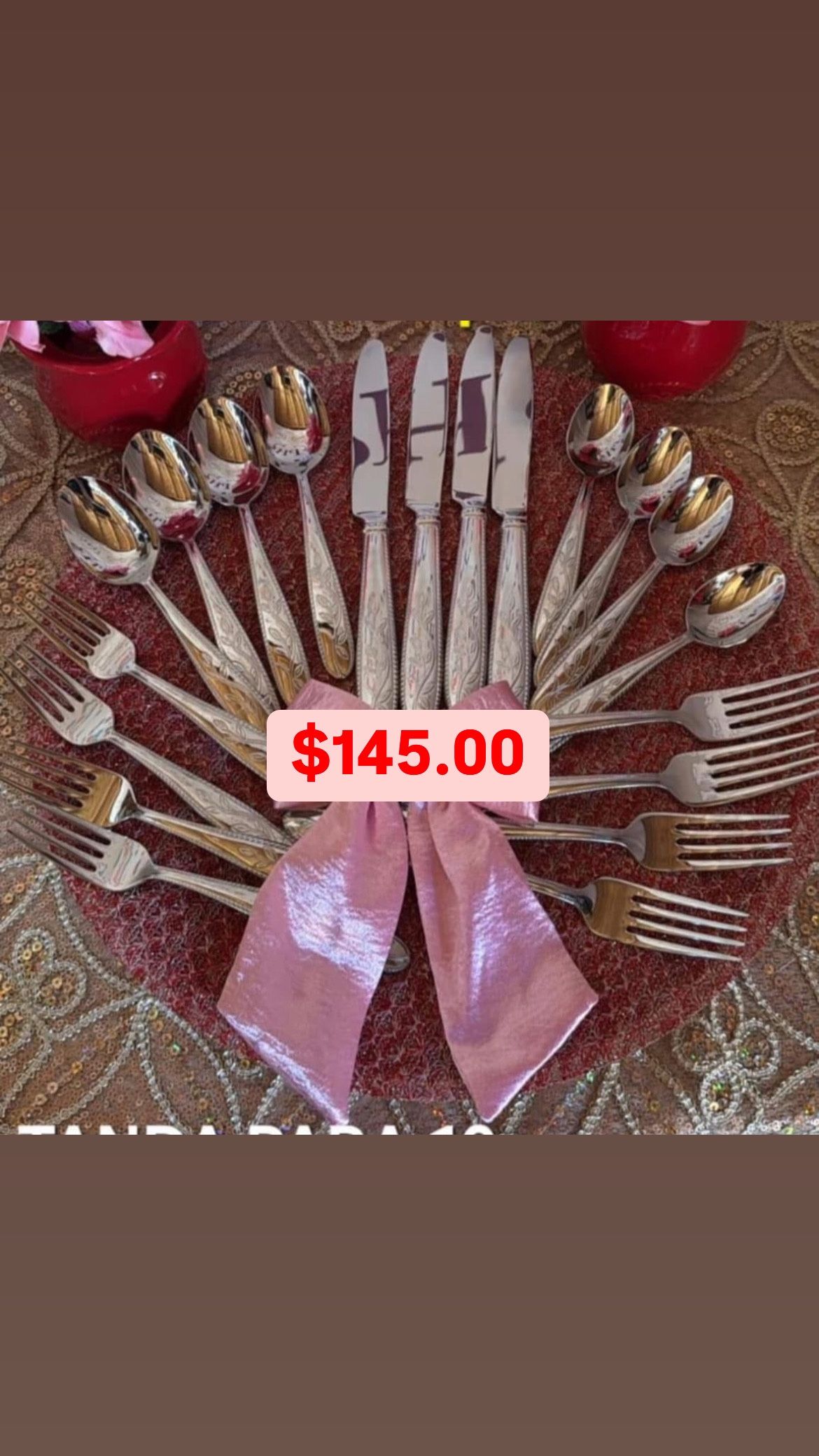 Especial $145.00 Set 20 Piezas Cubiertos Para 4 Personas Acero Inoxidable Princess House