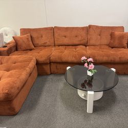 Cloud Sectional Sofa, 118” Comfort L Shaped Boneless Couch for Living Room, Extra Deep Seats Modular