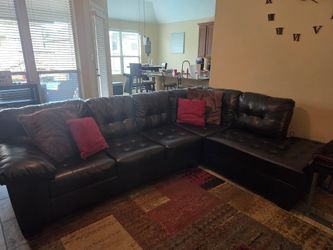 Leather Sectional And Recliner