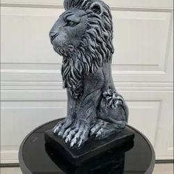 Stone Colored Lion Statue