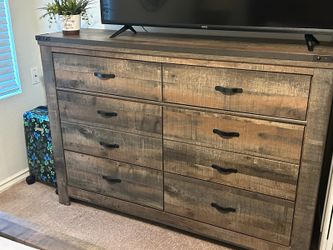 Rustic 6-Drawer Wood Dresser