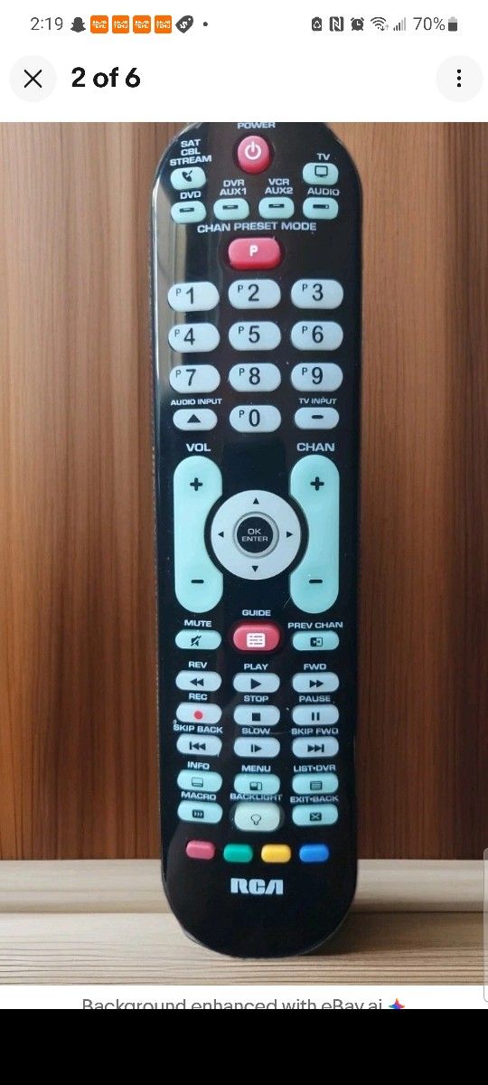 RCA Universal Remote RCRPS06GR 6 Device Control With Back Lit Keypad TESTED