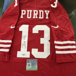 BROCK PURDY SIGNED SAN FRANCISCO 49ERS AUTOGRAPHED NIKE JERSEY w/COA  XL - 614