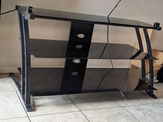 Black Glass 3-Tier TV Stand