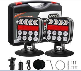 ZUNAICE Wireless Trailer Lights, Adjustable Magnetic LED Trailer Lights With Reflectors, Rechargeable Tow Tail Light Kit For Trucks, Boats, RVs, Campe