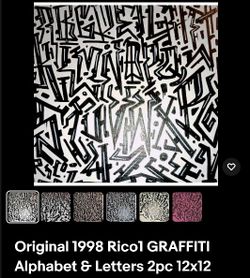 Original 1998 Graffiti Painting by Rico1 – Alphabet Canvas 12x12 Urban Street Art Pop Style