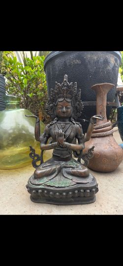 Bronze Tibetan Buddhist Deity Statue