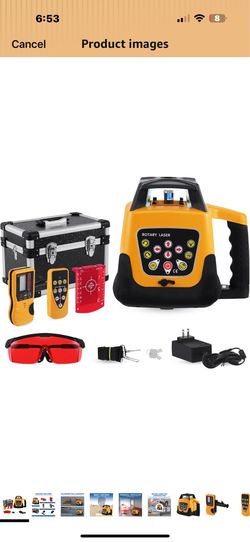 New in Box Rotary Laser Level Kit, 360 Degree Automatic Self Leveling Red Beam Horizontal Laser Transit, 500m Working Range for Construction & Buildin