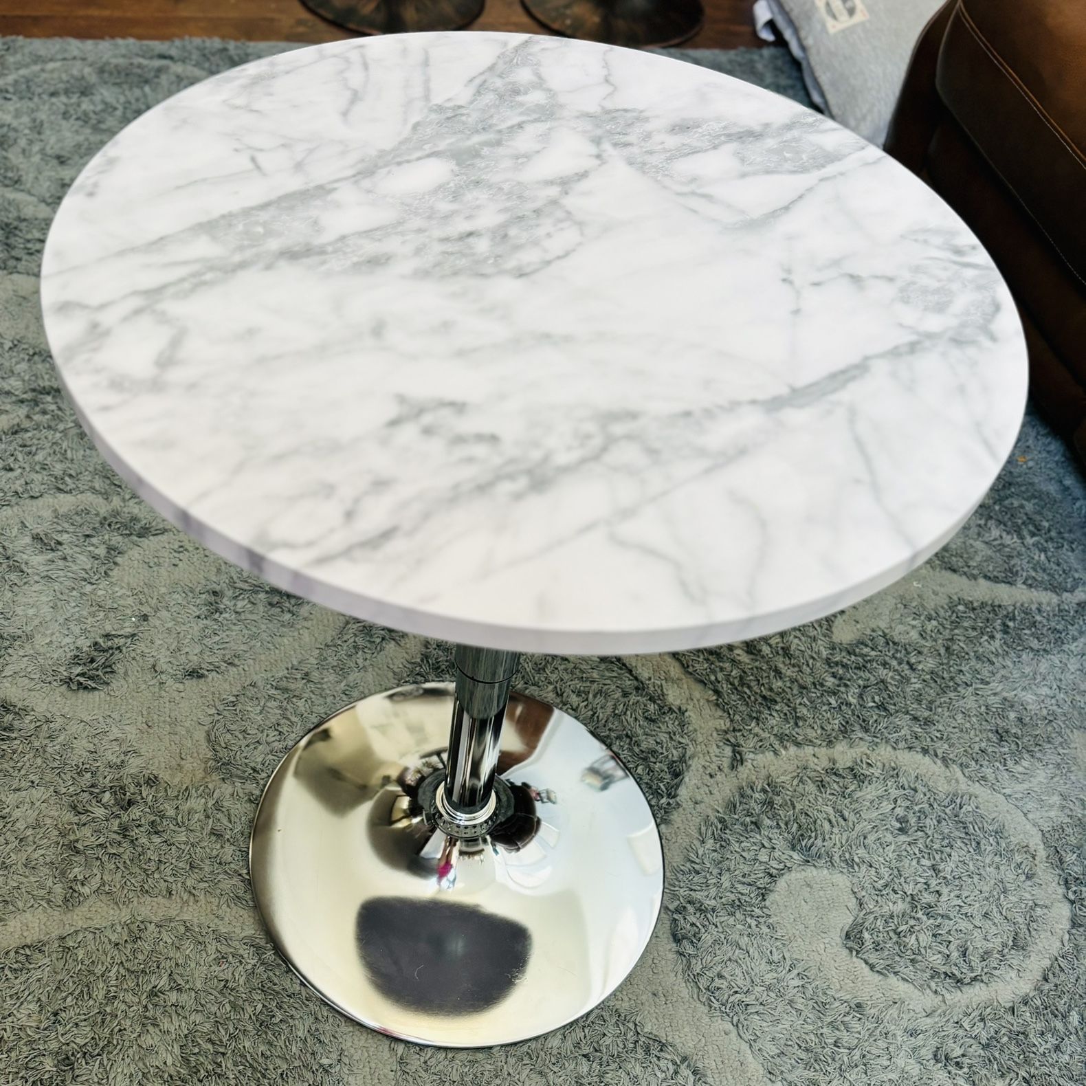 Bar Table Adjustable Height Marble Design