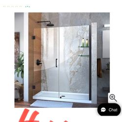 Puerta Nueva De Baño Igual Que Esta Un Vidrio Mide 24.5x79 Y El Otro 13.75x70 Es Color Black 
