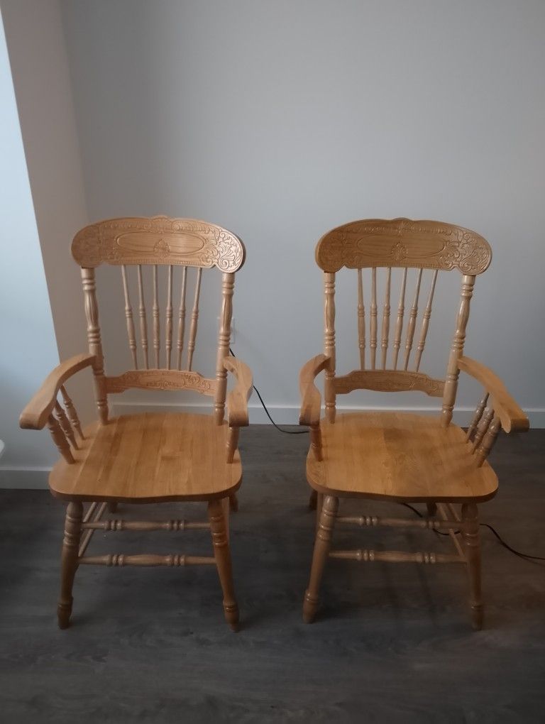 2 Beautiful Antique Solid Wood Chairs!