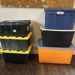 6-Storage bins with lids
