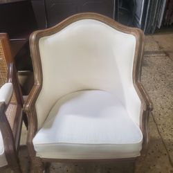 Beige/Brown Upholstered Traditional French-style  accent chair(New)