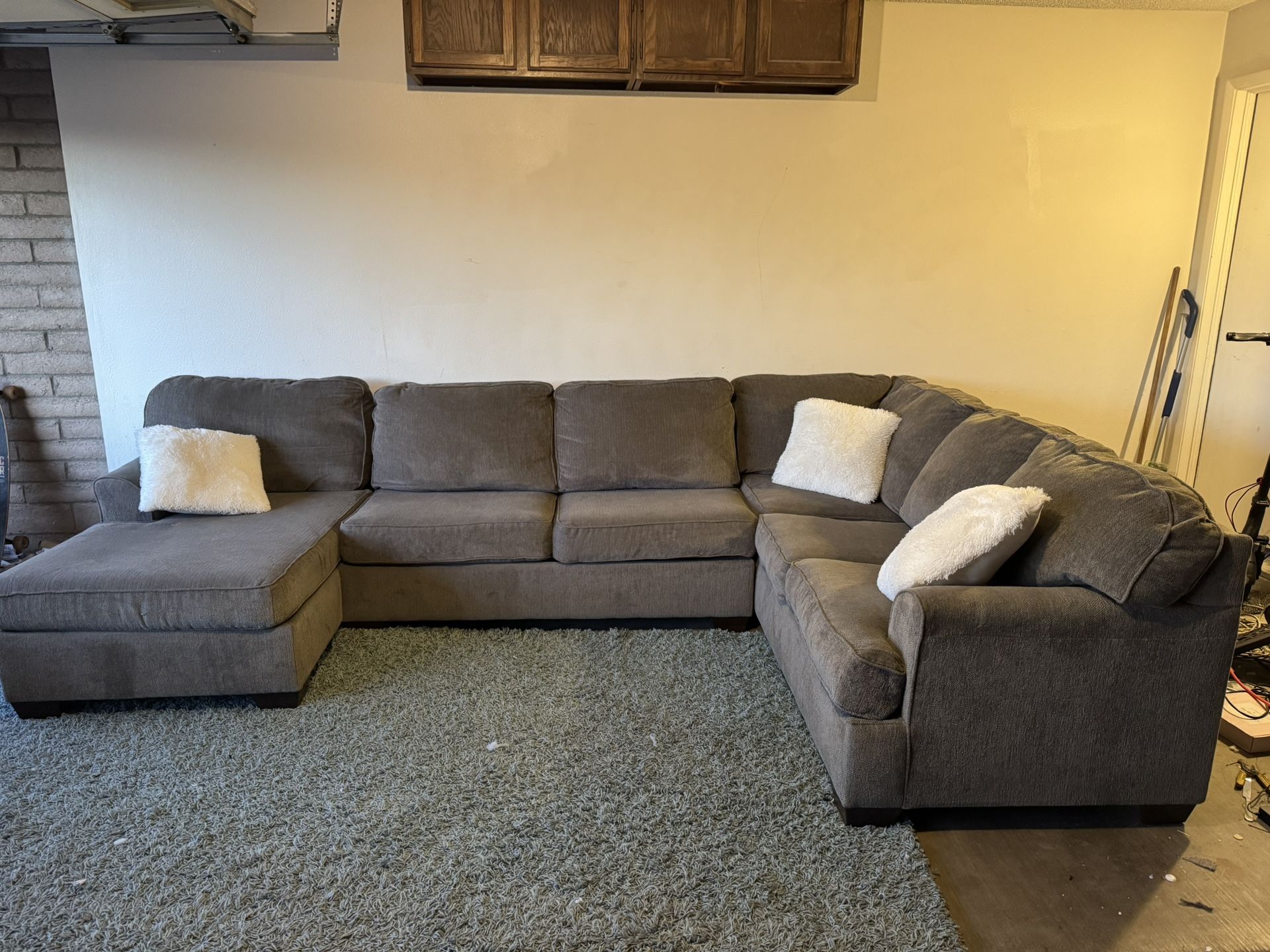 Gray Sectional Sofa Couch Sala 