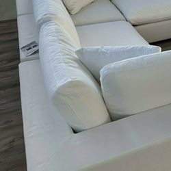 White Cloud Modular Sectional Couch Sofa With Ottoman 