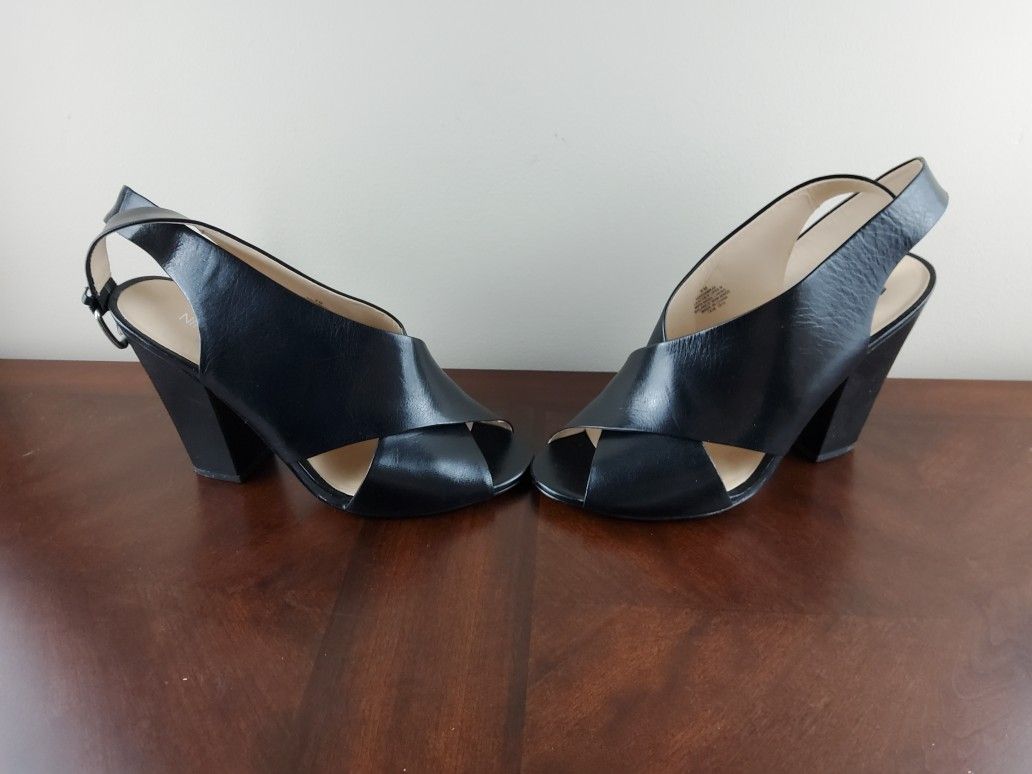 Nine West Blocked Black Heels