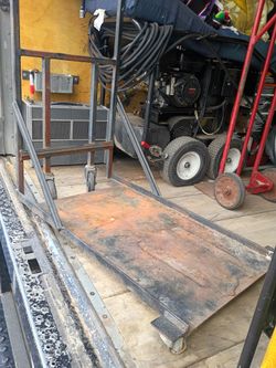 Heavy duty rolling flatbed plateform welding cart