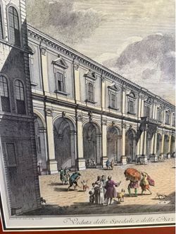 2 Framed Colored Etchings
