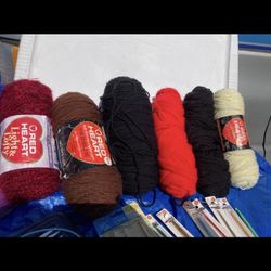 6 Yarns , Knitting Needles And More Needle Kit Set