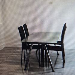 Glass Table W/ 4 Chairs