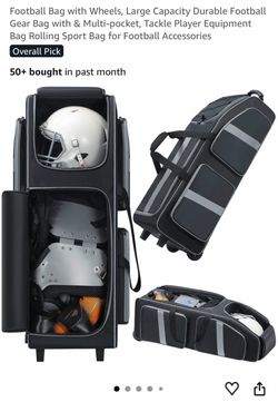 Rolling Football Gear Bag with Wheels