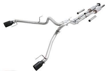 AWE 0FG Exhaust for Gen 2 Ford Raptor (Resonated Performance Cat-back) - Diamond Black 5" Tips (SKU: 3015-33106)
