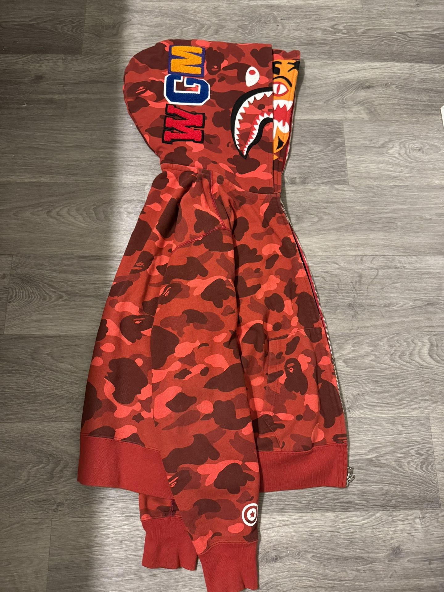 Bape Double-Zip Hoodie Red Camo