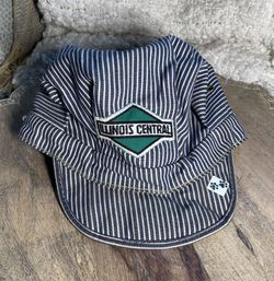Illinois Central Railroad engineer and conductor cap 7 1/8