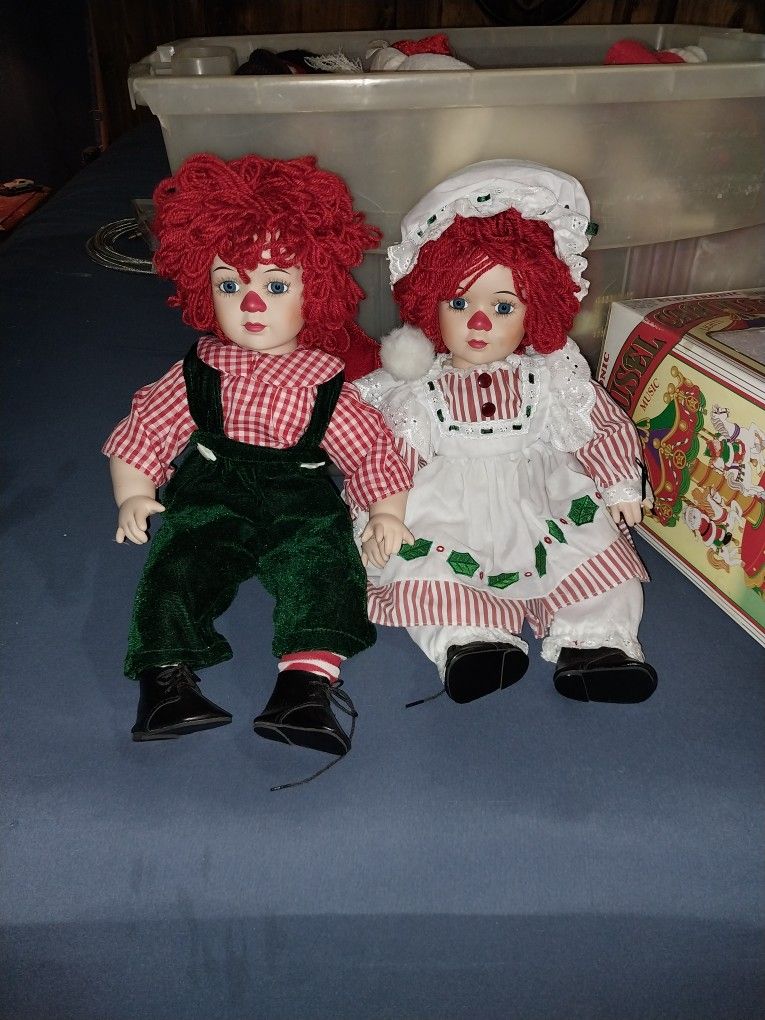 Raggedy Ann & Andy Christmas Dolls