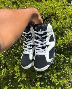 Size 10 Air Jordan 6 Black and White Sneakers