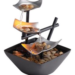 HoMedics Silver Springs Envira Scape Illuminated Zen Relaxation Fountain Sealed