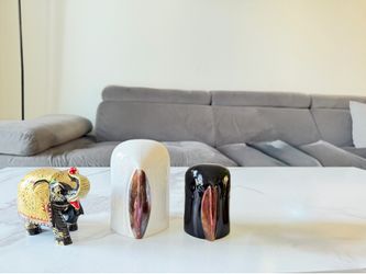 Decorative Figurine Set — Elephant & Abstract Sculptures
