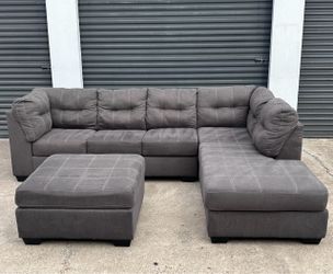 Ashely Furniture 3pc. Sectional w/Chaise + Ottoman