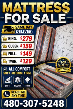King. Queen. Full. Twin. Mattress and box spring