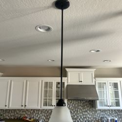 Set of 3 Pendant Lights – Frosted Glass, Matte Black