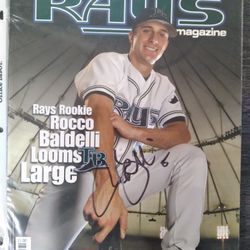 Signed Rocco Baldelli Tampa Bay Rays Rookie Program Magazine Minnesota Twins Autograph 