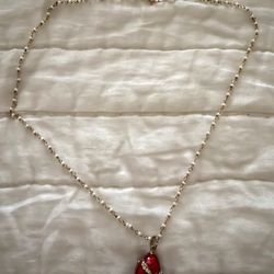18” hand made White beads Faberge egg necklace
