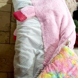 6ft Unicorn Thick Super Plush Sleeping Bag (Needs New Zipper)